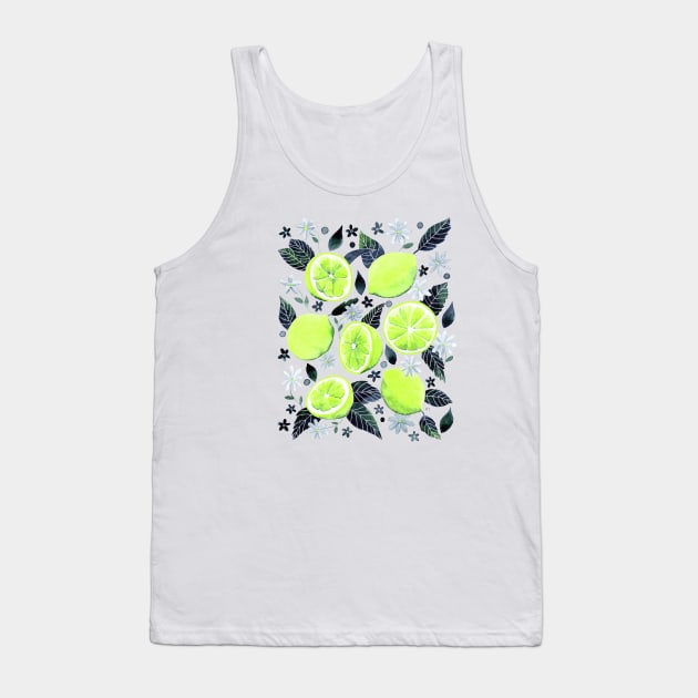 Watercolor Limes Pattern Tank Top by monitdesign